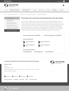 Wireframe Despliegue de contenido